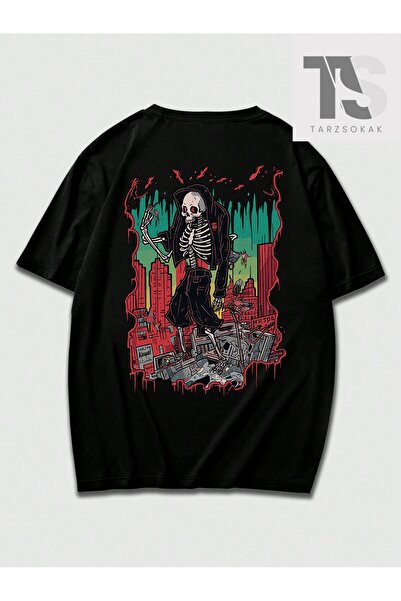 Tarzsokak Tricou cu imprimeu craniu și aripi pentru bărbați