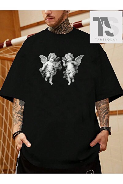 Tarzsokak Tricou pentru bărbați cu imprimeu Angel Drop Shoulder