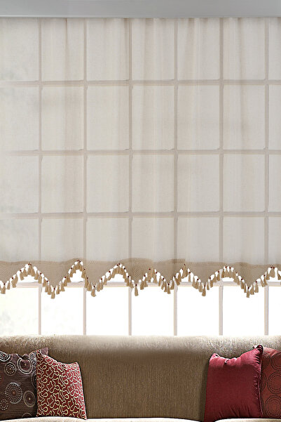 VANESSA PERDE %100 Keten Tül Perde Ütü İstemez Yumaşak Naturel Doku Pilesiz E...