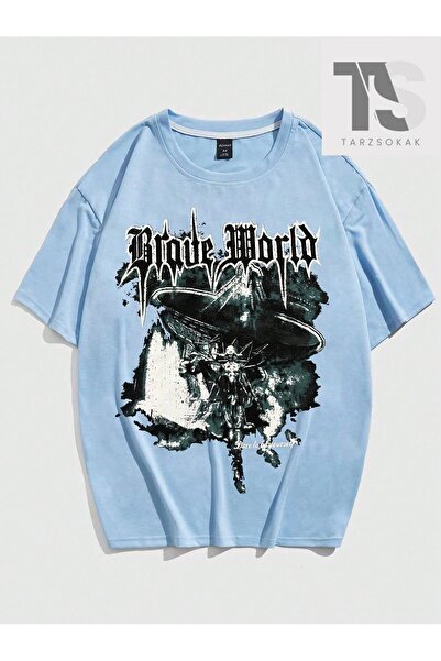 Tarzsokak Ανδρικά ρούχα δρόμου Grunge Punk Μπλουζάκι με στάμπα με στρογγυλή λ...