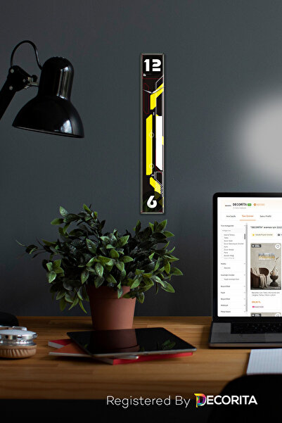 Decorita Cam Duvar Saati | Fütüristik Cam Saat | Gamer Arena | 10cm x 70cm