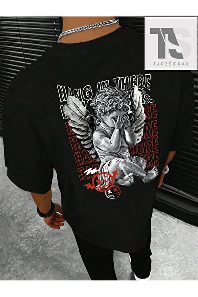 Tarzsokak Tricou cu gât rotund pentru bărbați Street Life, cu imprimeu cu lit...