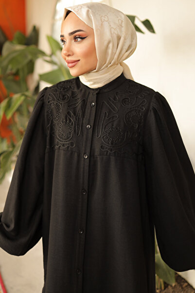 benguen Černá košile s detailní výšivkou 2027