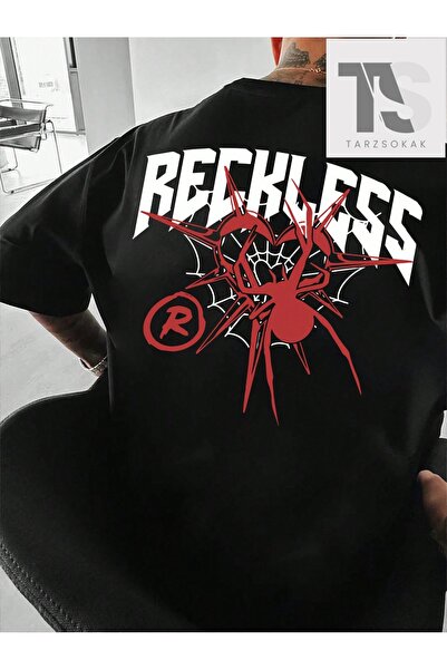 Tarzsokak Tricou pentru bărbați cu imprimeu cu ochi și litere, cu guler rotund