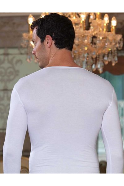 Şahinler E070 Men's Lycra Long Sleeve Crew Neck Single Jersey Tank Top