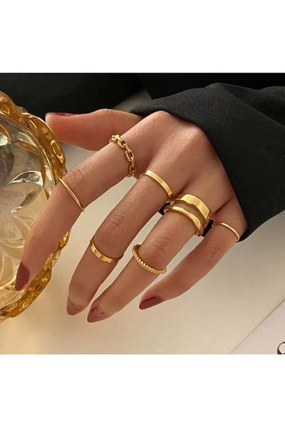 Bellinzona Ring-Necklace and Bracelet Set Combination Gold Color