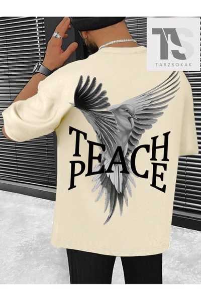 Tarzsokak Ανδρικό μπλουζάκι με στάμπα περιστεριού και γράμματα