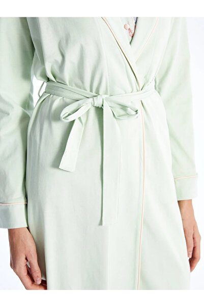 LC Waikiki LCW DREAM Šálový límec Pevný dámský župan s dlouhým rukávem