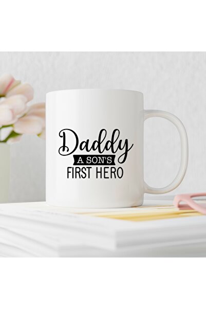 ART HEDİYE Father's Day 5th Design Daddy a son's First Hero Mug