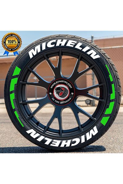 bombtire Michelin Original Tire Lettering - 16 Pieces + Stripe, for Motor and Vehicles