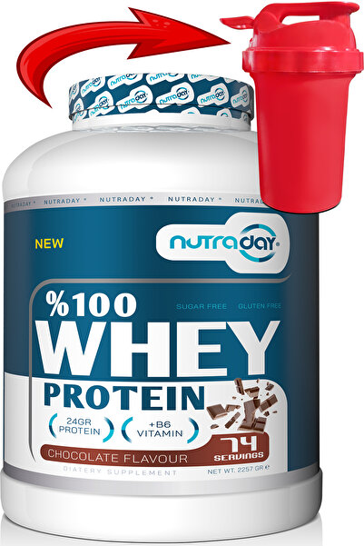 nutraday Whey Protein 2257 gr Çikolata Aromalı Protein Tozu 24 gram Protein 7...