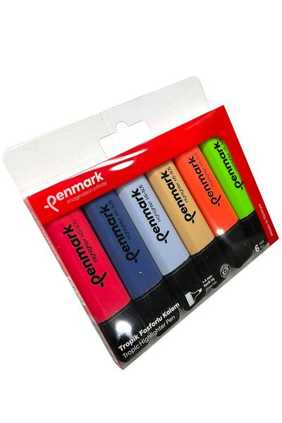 penmark PHOSPHORED PEN 6 PIECES ACETATE MIXED COLOR TROPICAL HS-505-6T709705