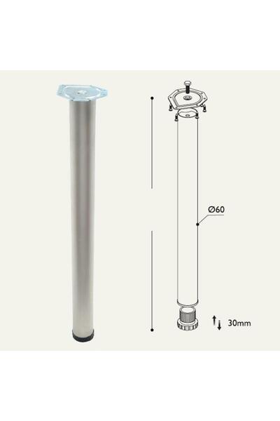 Gürçay Hırdavat Masa Ayağı 11.180 - 60mm Krom 85cm (4 adet)
