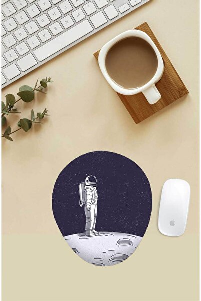 Gizeo Concept Подложка за мишка с опора за китката и шарка „Астронавт на Луната“