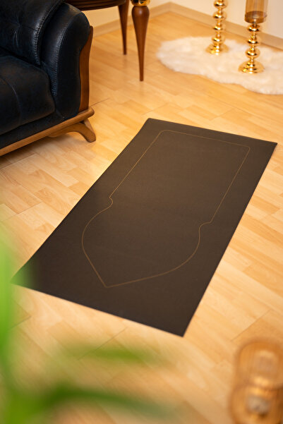 Sabeel Diz Korumaya Yardımcı Kalın Namazlık Seccade Siyah Sade 5mm