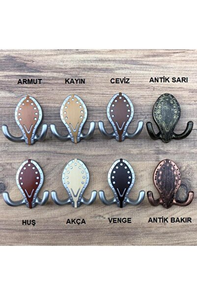 Gürçay Ahşap Desenli Plastik Portmanto Askısı Das (2 ADET) Ceviz