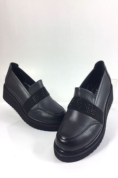Tabak Deri Genuine Leather Full Orthopedic Stylish and Casual Winter and Seasonal Ballerinas I - Gray