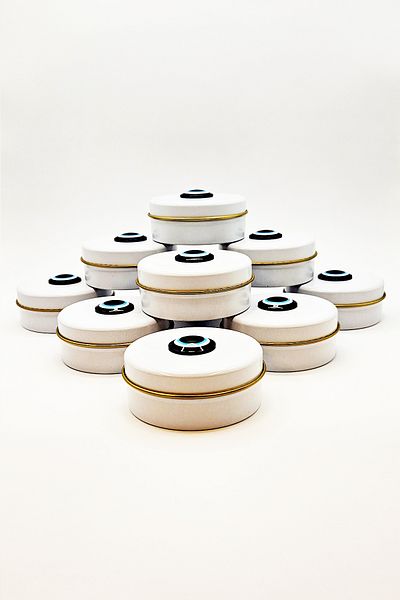 FANTASTİK SANAT ATÖLYESİ 10-Piece Metal Tin Decorative Candle Soap Jewelry Accessory Gift Storage Box - 7.5 cm x 3 cm