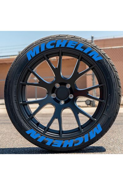 bombtire Michelin 2.5 Cm Blue Tire Lettering - 8 Pieces Motor and Vehicle Product