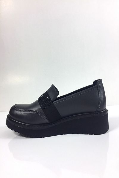 Tabak Deri Genuine Leather Full Orthopedic Stylish and Casual Winter and Seasonal Ballerinas I - Gray