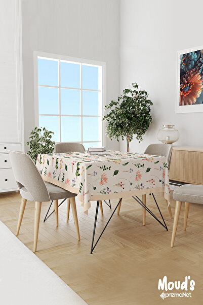 Moud's فروع زهرة ملونة منقوشة من جلد الغزال مفرش المائدة الهم