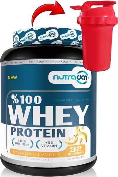 nutraday 976 gr Banana Flavored Whey Protein - 24 grams of 32 Servies