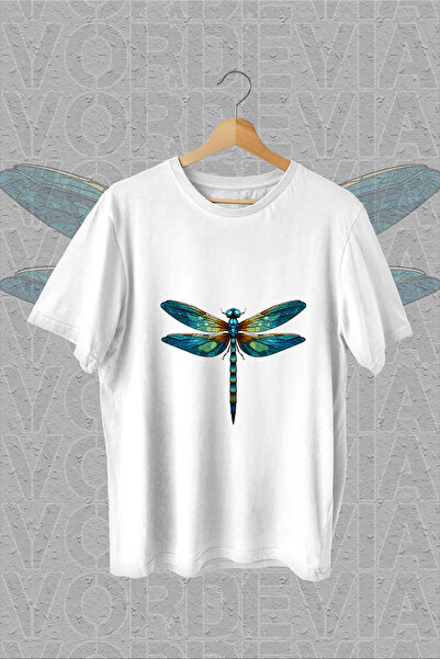 Vordevia تي شيرت أبيض كبير الحجم مطبوع عليه اليعسوب