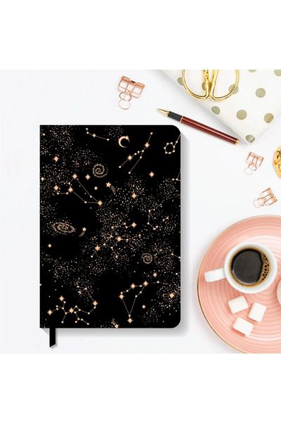 AKILLICA Notebook Striped Hard Cover Notebook 13,5x20 Cm Hardcover Notebook Black