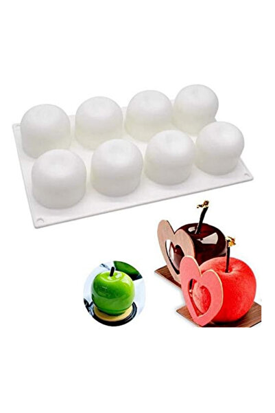 adarya Silikon Elma Kek Kalıbı Cupcake Kalıp Tatlı Mus Fondan Çikolata Jöle Buz Küpü Tepsileri (ELMA ŞEKLİ)
