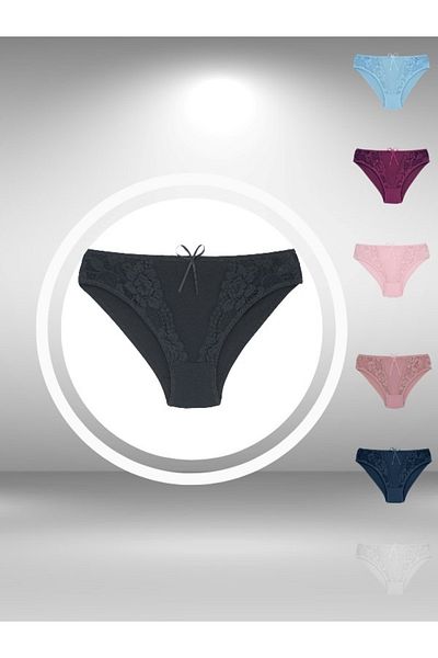 ŞahTan Women's Panties with Lace Detail on the Front