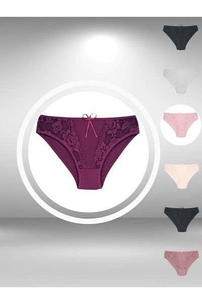 ŞahTan Women's Panties with Lace Detail on the Front