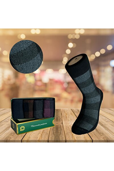 Sevamed Medikal Многоцветни бамбукови парфюмирани мъжки чорапи, 4 чифта (40-45), 90% бамбук, 10% еластична бамбукова тъкан