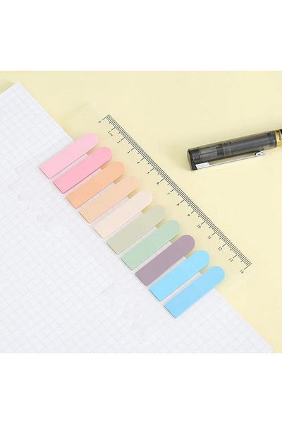 NaSaDAN 10 Colors Pink Shades Transparent Postit with Ruler 200 Sheets