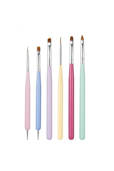 ROSALIND Nail Art Fırça Set - 6 Adet Protez Tırnak Fırça Set