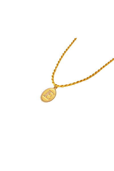 Enderun Kuyumculuk 14 Ayar E Harf Sarı İpli Kolye