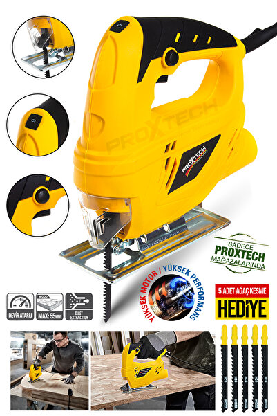 PROXTECH Premium 6 Devirli Yüksek Tork Hassas Keskinlik Ağaç,Sunta Odun Kesme Dekupaj Testere Combo Hobi Set
