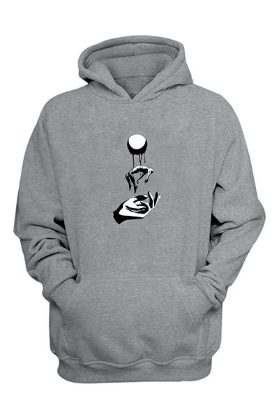 THEWERT Unisex Elevate Printed Grey Φούτερ με κανονική εφαρμογή και χοντρή εφαρμογή