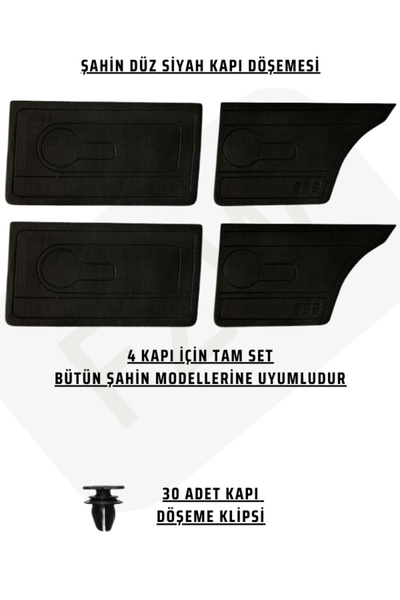 FZW KAPI DÖŞEMESİ ŞAHİN-KARTAL SİYAH DÜZ TAKIM