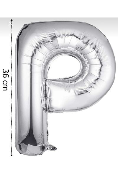 Yogi parti Letter P Gray Silver Foil Balloon 34”76cm Helium Compatible flying balloon
