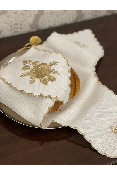 QBR Home Gold Embroidered Bread Blanket