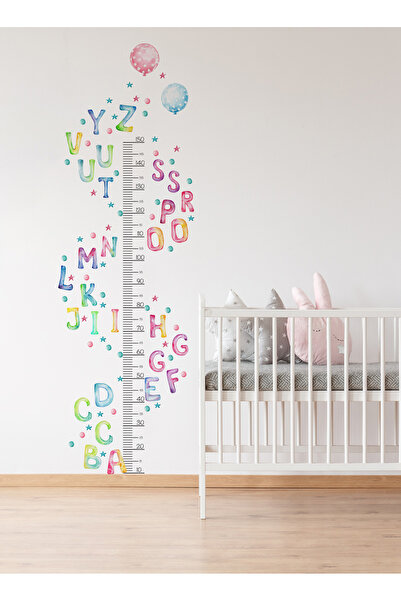 AlyMarkt الأبجدية الملونة - الحروف تحت عنوان قياس الارتفاع للأطفال ملصق لباب ...