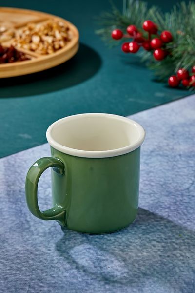 ŞAKİLATA CONCEPT Enamel Look 400 ml GREEN Tea-Coffee Cup Mug