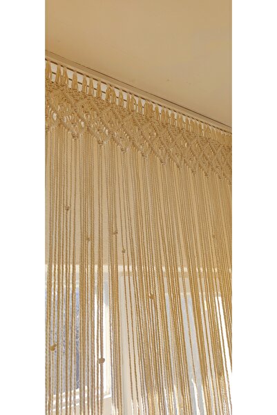 TrendSende Makrome kornişli cam perdesi