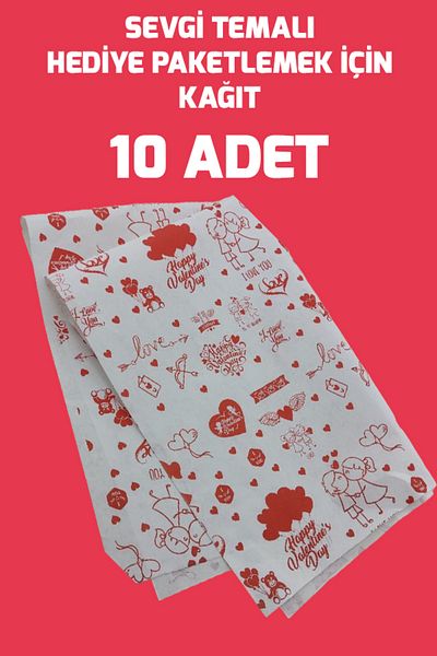 Netsan Etiket Love Themed 50x70cm 10 Pieces of Plush Paper