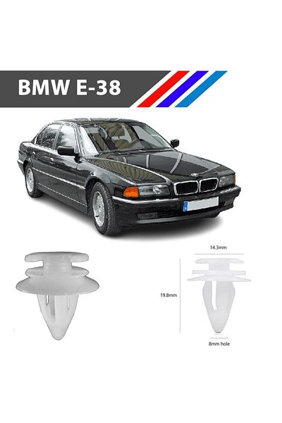 ZETOTO NVR Bmw 3-5-7 سلسلة Bmw E38 مشبك تنجيد الباب 50 قطعة51411973500