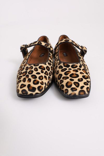 5in1Canpolat Leopard Foal Feather Ballerinas 23438