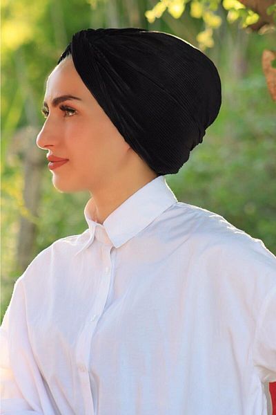 tessetür Bone diyarı Șapcă plisată Ready Knot Neagră