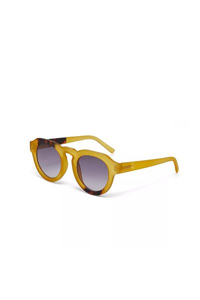 Okkia Zeno Round Unisex Yellow Sunglasses Black Gradient