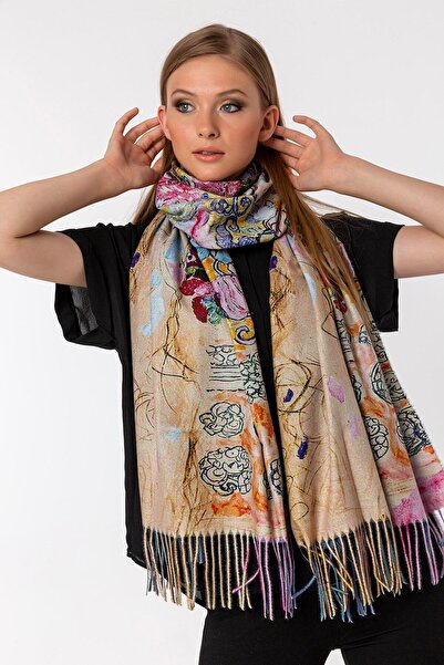 CASHMERE AND SİLK MAWLANA Şal de caşmir modal