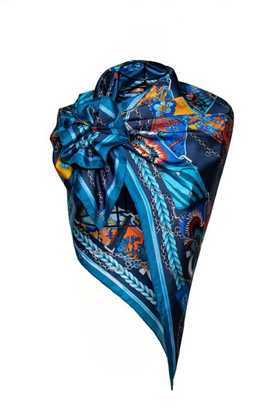 CASHMERE AND SİLK MAWLANA Şal jacquard de mătase 90x90